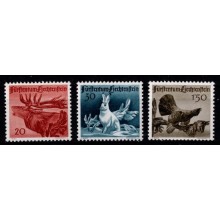 1946 - Liechtenstein - AFA 249-51 - Frimærker - Komplet sæt - Jagtserie I. Postfrisk.